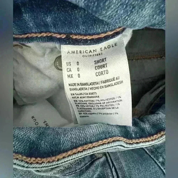 American Eagle Outfitters Womens Flare Western Country Jeans Short Stretch 0 - Picture 8 of 8